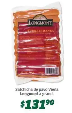 Soriana Súper Salchicha de pavo Viena Longmont a granel oferta