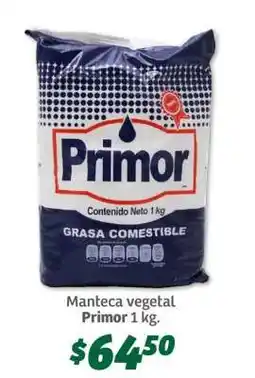 Soriana Súper Manteca vegetal Primor 1 kg oferta