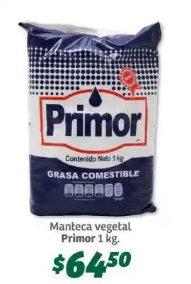 Soriana Súper Manteca vegetal Primor 1 kg oferta