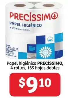 Soriana Híper Papel higiénico 4 rollos, 185 hojas dobles oferta