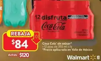 Walmart Coca cola - sin azúcar oferta