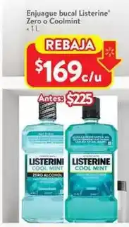 Walmart Listerine - bucal zero o coolmint oferta