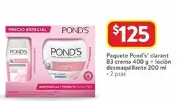 Walmart Pond's - paquete clarant b3 crema + loción desmaquillante oferta