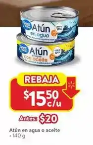 Walmart Atún en agua o aceite oferta