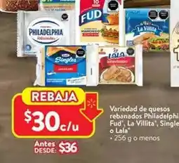 Walmart Fud - quesos rebanados philadelphia oferta