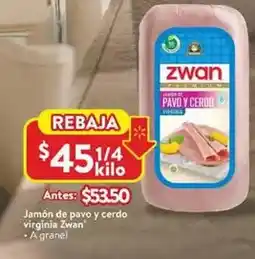 Walmart Zwan - jamón de pavo y cerdo virginia oferta