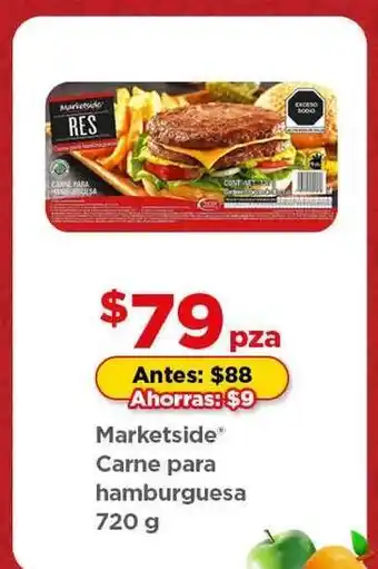 Bodega Aurrerá Marketside Carne para hamburguesa 720 g oferta