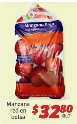 Soriana Híper Manzana red en bolsa oferta