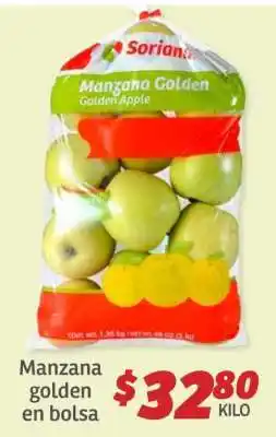 Soriana Híper Manzana Golden en Bolsa oferta