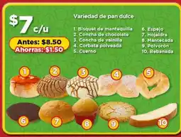 Bodega Aurrerá Variedad de pan dulce oferta