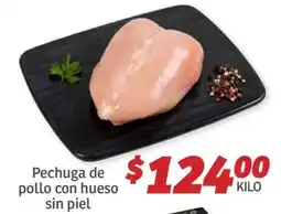 Soriana Híper Pechuga de pollo con hueso sin piel oferta