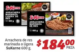 Soriana Híper Arrachera de res marinada o ligera SuKarne 600 g oferta