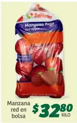 Soriana Súper Manzana red en bolsa oferta