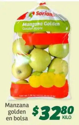 Soriana Súper Manzana Golden en Bolsa oferta