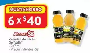 Walmart Del valle - variedad de néctar oferta