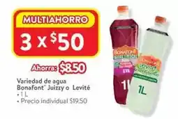 Walmart Bonafont - variedad de agua juizy o levite oferta