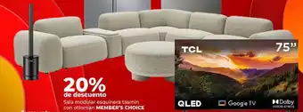 City Club Sala modular esquinera tasmin con ottoman MEMBER'S CHOICE oferta