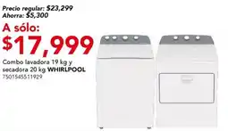 City Club Combo lavadora 19 kg y secadora 20 kg WHIRLPOOL oferta