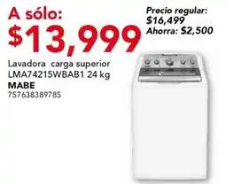 City Club Lavadora carga superior LMA74215WBAB1 MABE oferta
