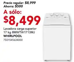 City Club Lavadora carga superior 8MWTW1713MJ WHIRLPOOL oferta