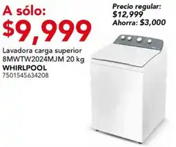 City Club Lavadora carga superior 8MWTW2024MJM WHIRLPOOL oferta