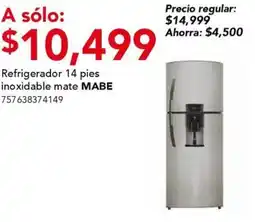 City Club Refrigerador inoxidable mate MABE oferta