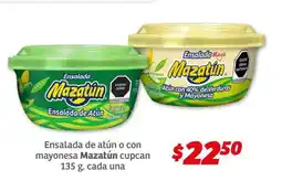 Soriana Híper Ensalada de atún o con mayonesa Mazatún oferta