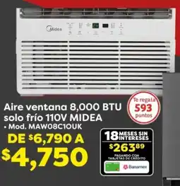 Soriana Híper Midea aire ventana oferta