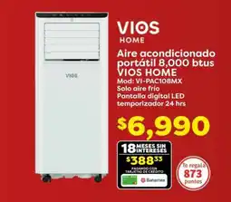 Soriana Híper Aire acondicionado portátil 8,000 btus VIOS HOME oferta