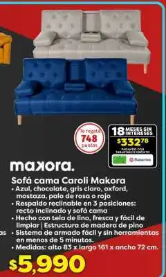 Soriana Híper Makora sofá cama caroli oferta