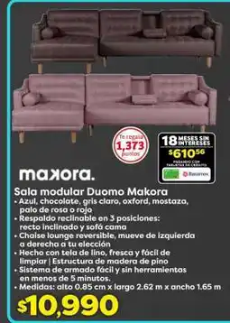 Soriana Híper Sala modular Duomo Makora oferta