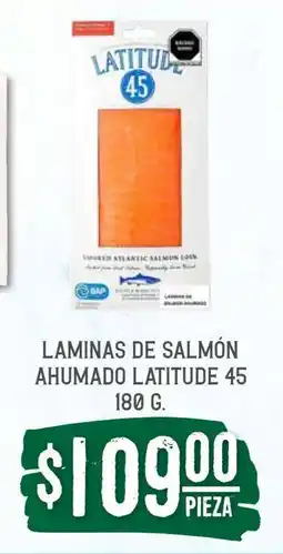Soriana Súper Láminas de salmón ahumado Latitude 45 oferta