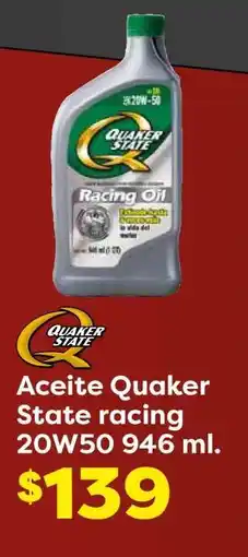 Soriana Híper Aceite Quaker State racing 20w50 946 ml oferta