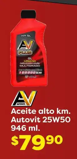 Soriana Híper Aceite alto km Autovit 25w50 oferta