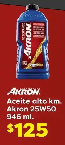 Soriana Híper Aceite alto km. Akron 25W50 946 ml oferta