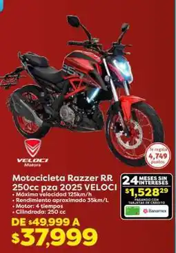 Soriana Híper Motocicleta Razzer RR 250cc pza 2025 VELOCI oferta