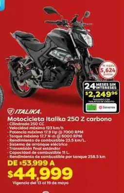 Soriana Híper Motocicleta Italika 250 Z carbono oferta