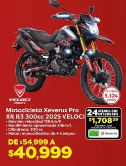 Soriana Híper Motocicleta Xeverus Pro XR R3 300cc 2025 VELOCI oferta