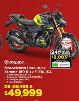 Soriana Híper Motocicleta Hero Hunk Xtreme 160 R 4v F ITALIKA oferta