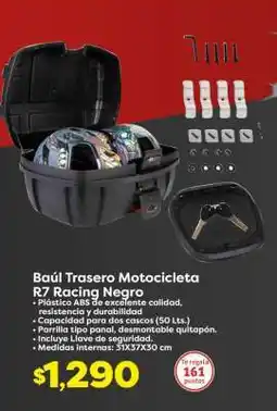 Soriana Híper Baúl Trasero Motocicleta R7 Racing Negro oferta