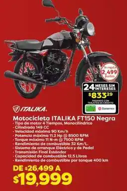 Soriana Híper Motocicleta ITALIKA FT150 Negra oferta