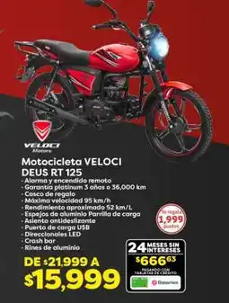 Soriana Híper Motocicleta VELOCI DEUS RT 125 oferta