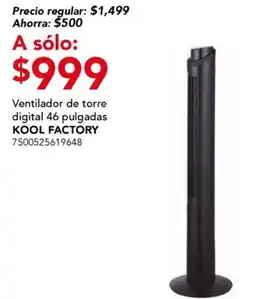 City Club Ventilador de torre digital KOOL FACTORY oferta