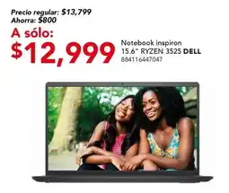 City Club Notebook inspiron 15.6" RYZEN 3525 DELL oferta