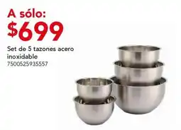 City Club Set de 5 tazones acero inoxidable oferta