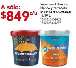 City Club Impermeabilizante blanco y terracota MEMBER'S CHOICE oferta