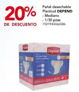 City Club Pañal desechable Plenitud DEPEND mediano oferta