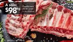 City Club Costilla back rib de cerdo oferta