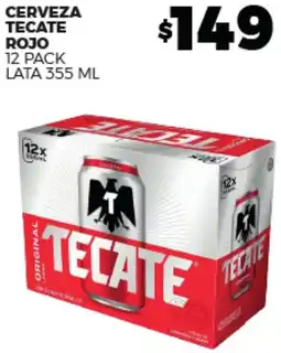 Merco Tecate cerveza rojo oferta