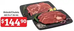 Soriana Híper Bisteck/chuleta del 0 o 7 de res oferta